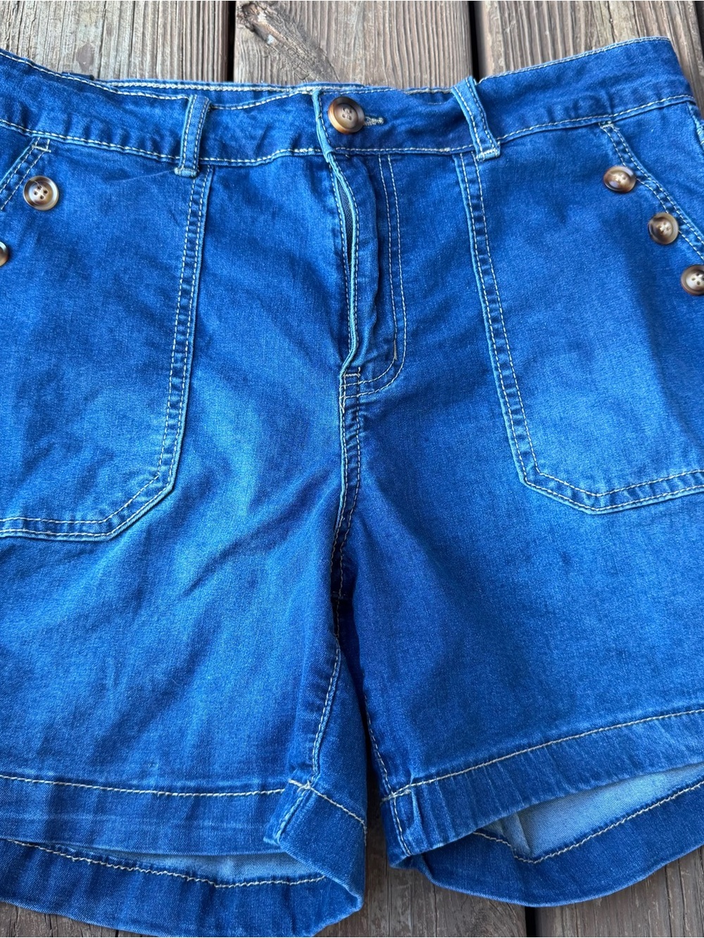 Our Republic for All Denim Shorts Women’s Size 10 Sailor Button Front Mid Rise
